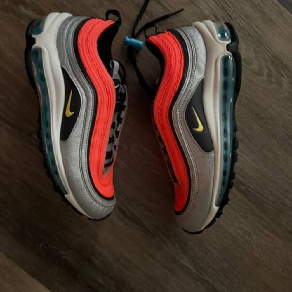 Nike Boys Air Max 97 Sneakers - Silver and Bright Red